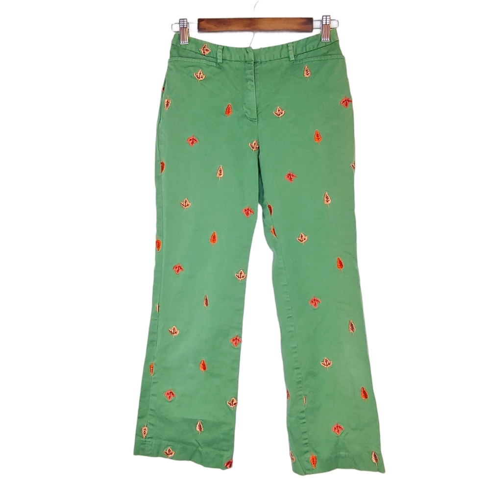 Lilly Pulitzer Maple Leaf‎ Embroidered Crop Pants 2